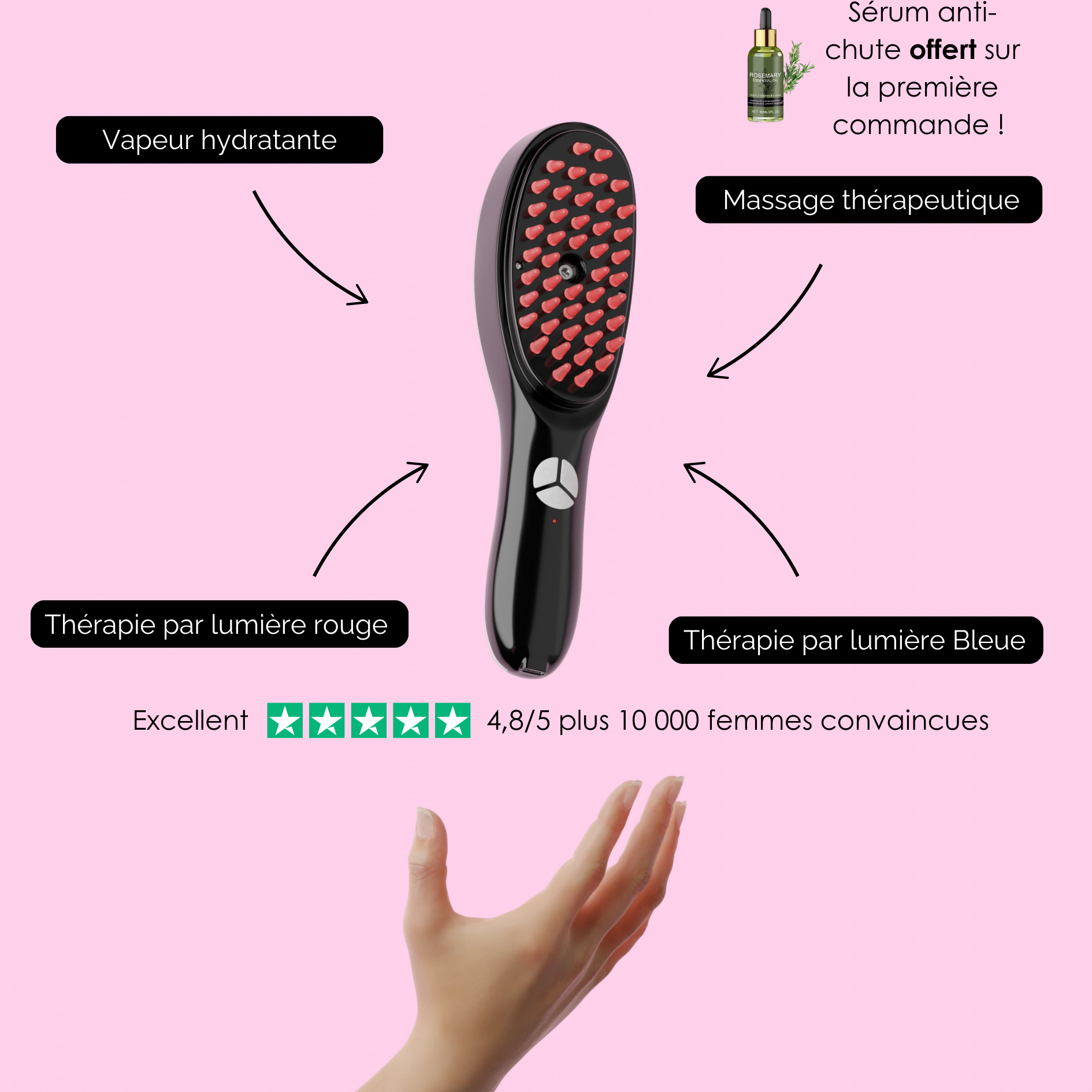 SecretBrush™ : La thérapie capillaire 4 en 1